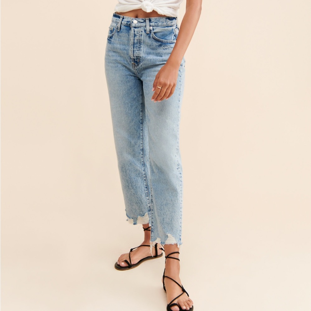 Pistola Cassie High Rise Crop Distessed Hem 32
